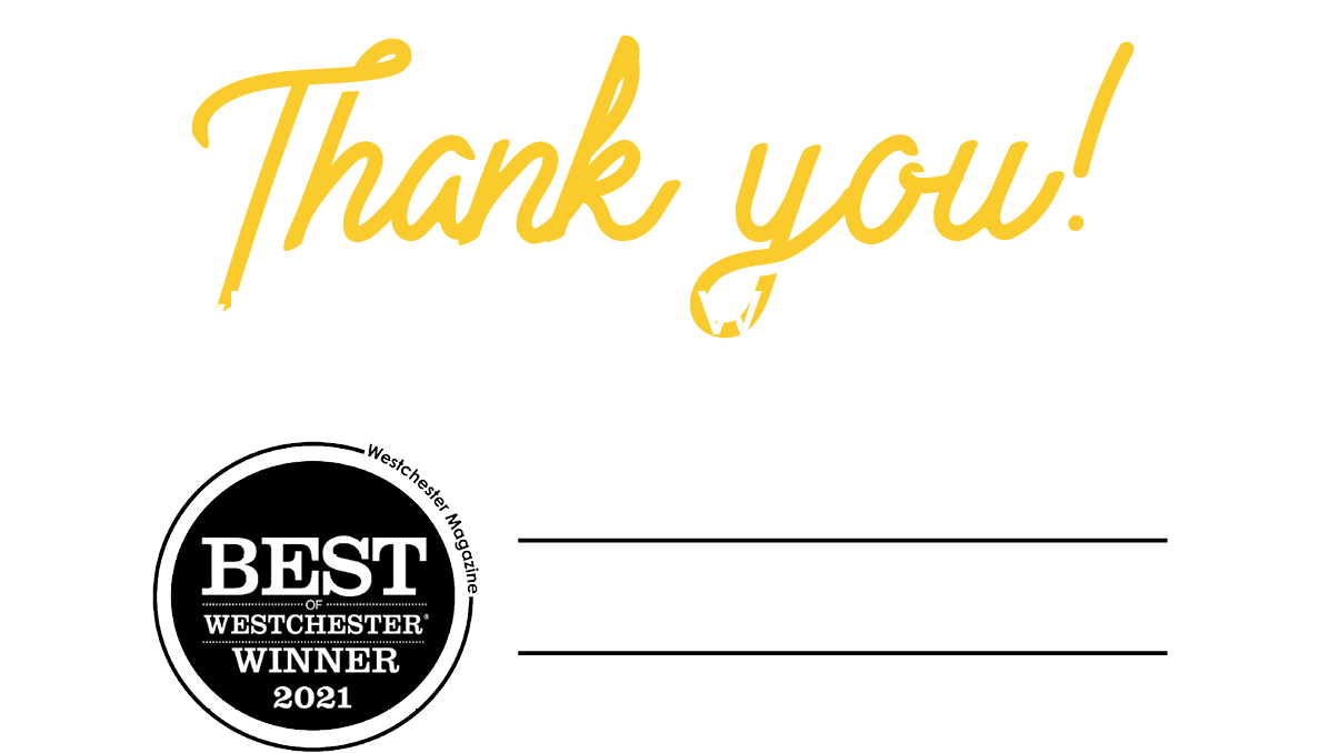 Thank you to all who voted for us! We are excited to be recognized as Westchester County's Best Caterer